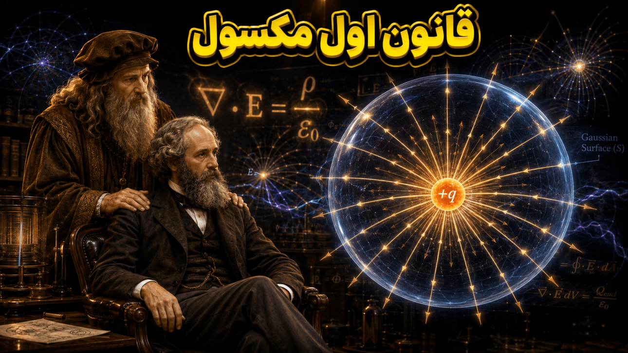 قانون اول مکسول در صورت‌بندی امروزی معادل قانون گاوس برای میدان الکتریکی است و بیان می‌کند که شار میدان الکتریکی از یک سطح بسته با بار الکتریکی محصور در آن سطح ارتباط مستقیم دارد. در فضای خلأ، این قانون به شکل ∇·E = ρ/ε₀ نوشته می‌شود؛ یعنی چگالی بار الکتریکی ρ منبع میدان الکتریکی است و گذردهی الکتریکی خلأ ε₀ رابطه میان بار و میدان را تعیین می‌کند. در فرم انتگرالی نیز شار میدان E از یک سطح بسته برابر با بار محصور تقسیم بر ε₀ است. این رابطه یکی از معادلات بنیادی الکترومغناطیس است و نشان می‌دهد که واگرایی میدان الکتریکی در هر نقطه با چگالی بار موجود در همان نقطه مرتبط است. بنابراین در خارج از ماده و در خلأ، زمانی که بارهای موجود را به‌عنوان منابع مستقیم میدان در نظر می‌گیریم، قانون گاوس مستقیماً بر اساس E و بار کل محصور بیان می‌شود.